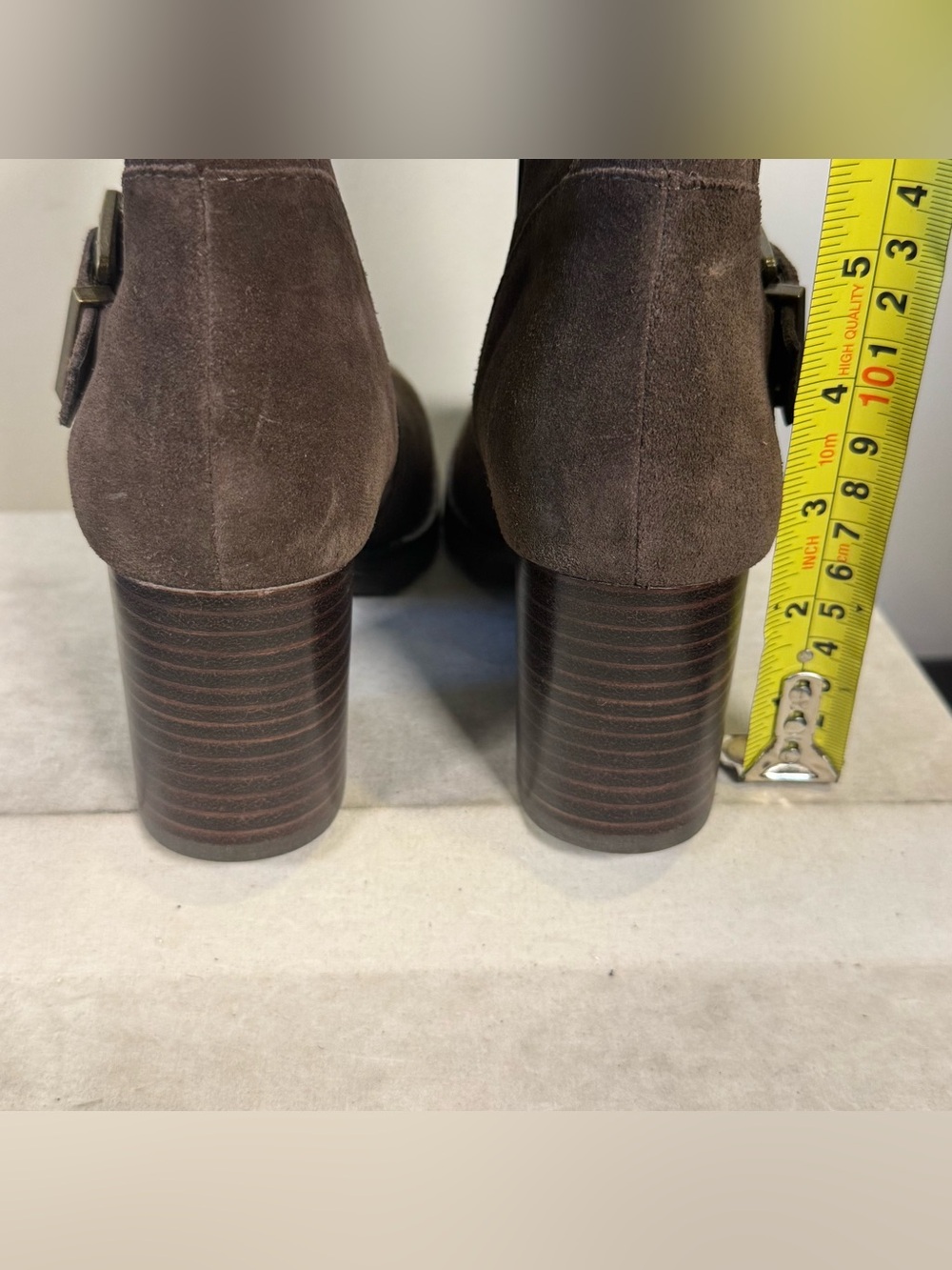 Blondo Brown Suede Buckle Block-Heel Booties, size 6, NWOT - Picture 6 of 6